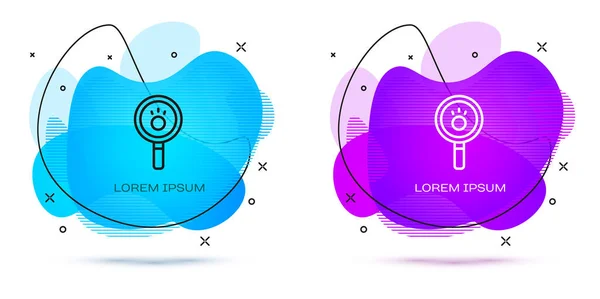 白地に線種検索アイコンを分離しました 動物の足跡でガラスを拡大 液体の形をした抽象バナー ベクトル — ストックベクタ