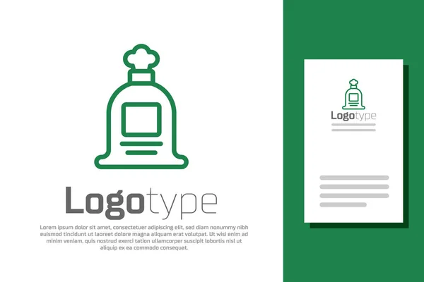 Green Line Full Sack Icon Isolated White Background Logo Design — Stock Vector