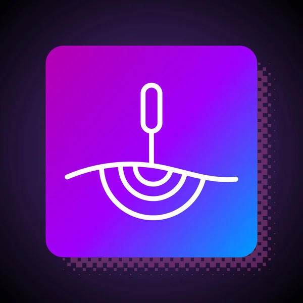 White line Acupuncture therapy icon isolated on black background. Chinese medicine. Holistic pain management treatments. Square color button. Vector.