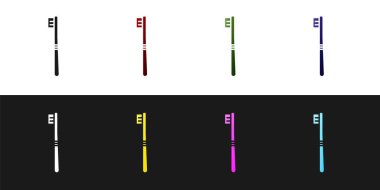 Diş fırçası simgesini siyah ve beyaz arkaplanda izole et. Vektör İllüstrasyonu