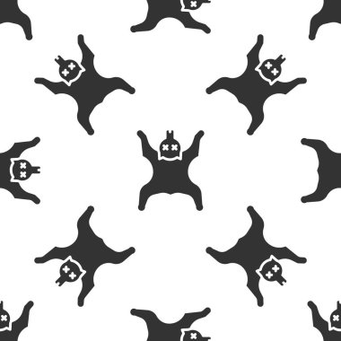 Gri Ayı derisi ikonu beyaz arka planda izole edilmiş kusursuz desen. Vektör