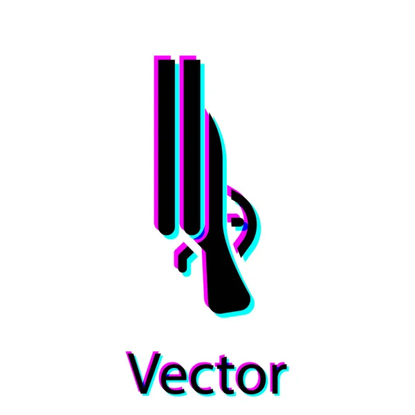 Icono de escopeta negra aislado sobre fondo blanco. Pistola de caza. Vector — Vector de stock