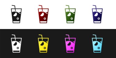 Taze smoothie simgesini siyah beyaz arkaplanda izole et. Vektör