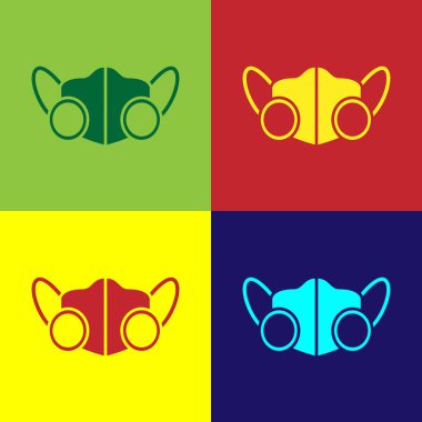 Pop Art Medikal Koruyucu Maske simgesi renk arkaplanda izole edildi. Vektör.