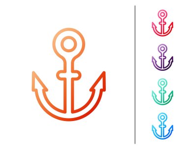 Kırmızı çizgi dayanak noktası simgesi beyaz arkaplanda izole edildi. Renk simgelerini ayarla. Vektör