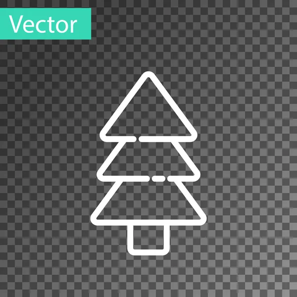 Weiße Linie Baum-Symbol isoliert auf transparentem Hintergrund. Symbol Wald. Vektorillustration — Stockvektor