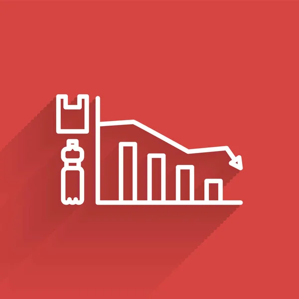 Weiße Linie Ökologie Infografik Symbol isoliert mit langem Schatten. Vektorillustration — Stockvektor