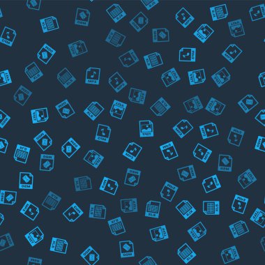 XLS dosya belgesini, MP3, TIFF ve MSG 'yi pürüzsüz desen üzerinde ayarla. Vektör.