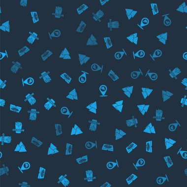 Pizza 'yı karton kutuya, Nachos' a dilimlenmiş pizzaya ve burrito 'ya kusursuz bir şekilde yerleştir. Vektör.