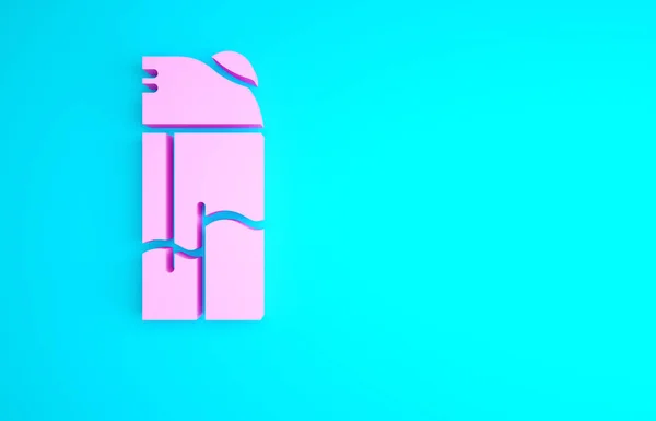 Значок Розовая Зажигалка Выделен Синем Фоне Концепция Минимализма Рендеринг — стоковое фото