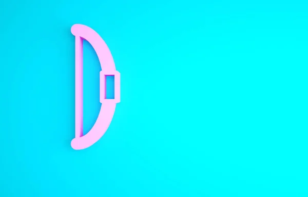 Ícone Arco Rosa Isolado Fundo Azul Conceito Minimalismo Ilustração Render — Fotografia de Stock