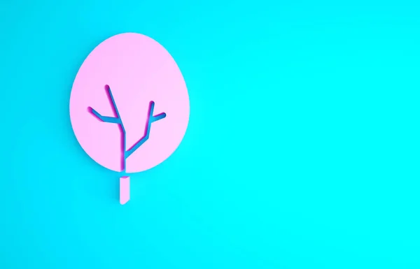 Icono Árbol Rosa Aislado Sobre Fondo Azul Símbolo Forestal Concepto — Foto de Stock