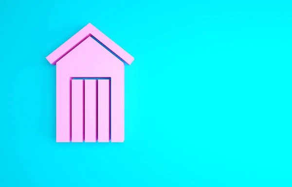 Pink Wooden Ikon Toilet Luar Ruangan Terisolasi Dengan Latar Belakang — Stok Foto