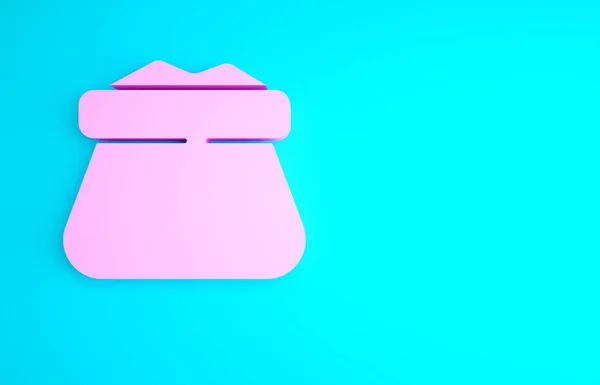 Розовый Полный Мешок Иконка Изолирована Синем Фоне Концепция Минимализма Рендеринг — стоковое фото