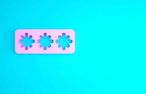 Pink Password Protection Safety Access Icon Isolated Blue Background Segurança — Fotografia de Stock