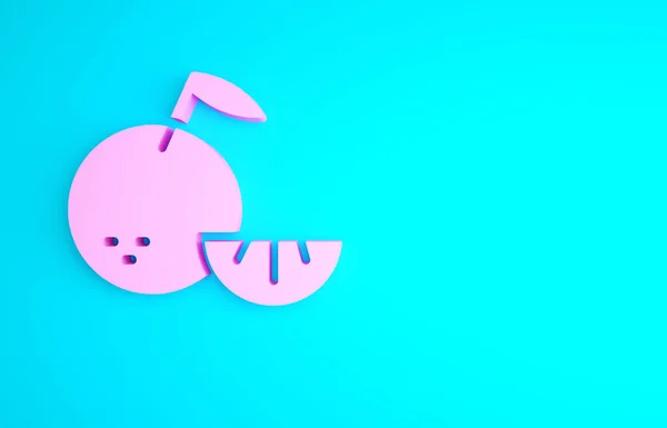 Розовый Цитрусовый Икона Фруктов Изолированы Голубом Фоне Оранжевый Порез Здоровый — стоковое фото