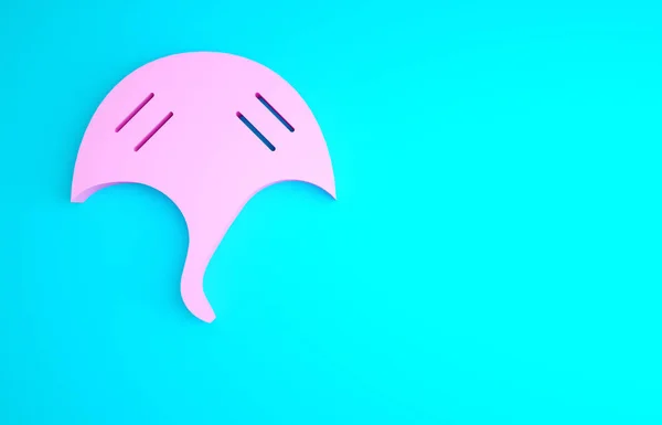 Pink Stingray Icon Isolated Blue Background Minimalism Concept Illustration Render — Stock Photo, Image