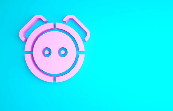 Піктограма Пилососа Pink Robot Ізольована Синьому Фоні Розумний Пристрій Автоматичного — стокове фото