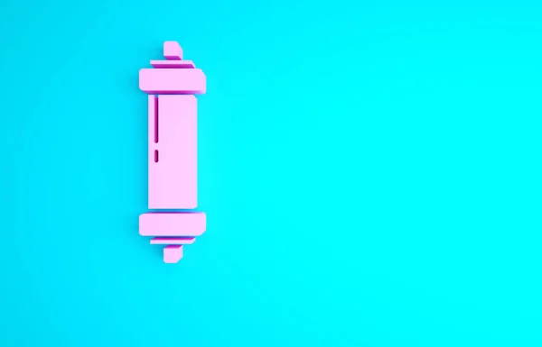 Pink Shock Absorber Icon Isolated Blue Background Minimalism Concept Illustration — Stock Photo, Image