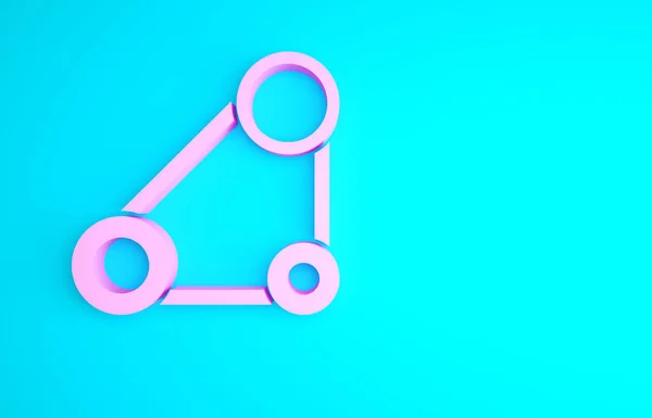 ピンクのタイミングベルトキットのアイコンは 青の背景に隔離された 最小限の概念 3Dイラスト3Dレンダリング — ストック写真