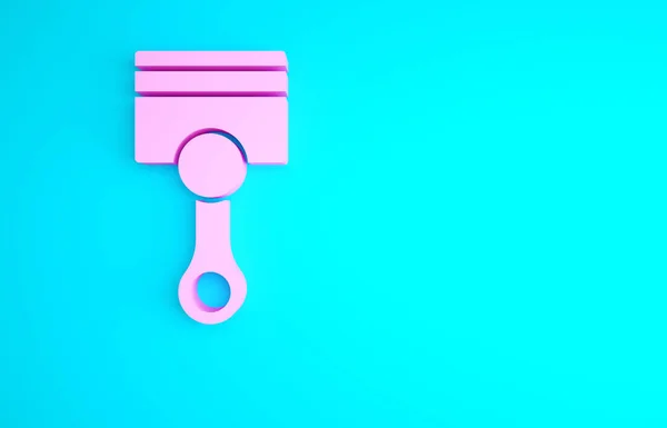 Pink Engine Έμβολο Εικονίδιο Απομονώνονται Μπλε Φόντο Πινακίδα Μηχανής Αυτοκινήτου — Φωτογραφία Αρχείου