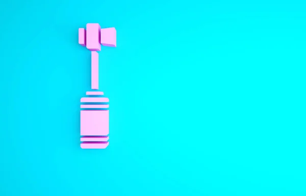 Pink Toothbrush Icon Isolated Blue Background Minimalism Concept Illustration Render — Stock Photo, Image