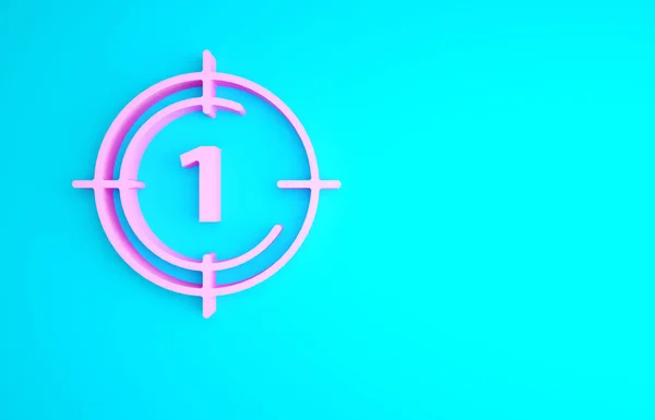 Pink Old Film Countdown Frame Symbol Isoliert Auf Blauem Hintergrund — Stockfoto