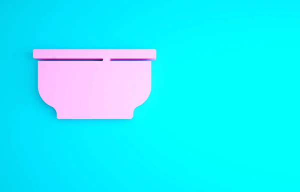 Pink Bowl Pictogram Geïsoleerd Blauwe Achtergrond Minimalisme Concept Illustratie Renderen — Stockfoto