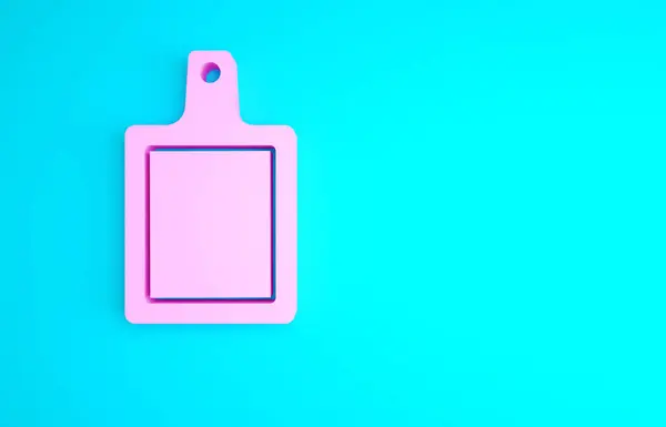 Růžové Řezací Deska Ikona Izolované Modrém Pozadí Symbol Chopping Board — Stock fotografie