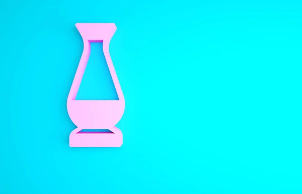 ピンクのインドの花瓶のアイコンは青の背景に隔離された 最小限の概念 3Dイラスト3Dレンダリング — ストック写真
