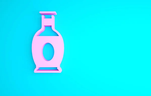 ピンクのインドの花瓶のアイコンは青の背景に隔離された 最小限の概念 3Dイラスト3Dレンダリング — ストック写真