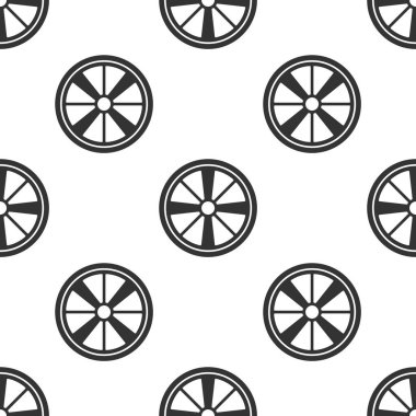 Bir araba ikonu için gri alloy tekerlek beyaz arka planda izole edilmiş pürüzsüz desen. Vektör.