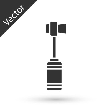 Beyaz arkaplanda gri diş fırçası simgesi izole edildi. Vektör.