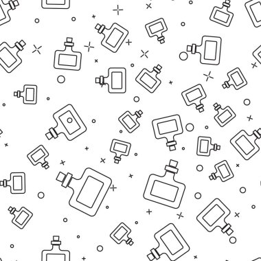 Siyah çizgili sos şişesi ikonu beyaz arka planda izole edilmiş pürüzsüz desen. Ketçap, hardal ve fast food için soslu mayonez şişeleri. Vektör.