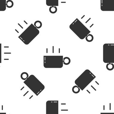 Gri kahve fincanı ikonu beyaz arka planda izole edilmiş pürüzsüz desen. Çay fincanı. Sıcak içecek kahvesi. Vektör.