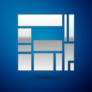 Silver House Edificio Mirador simgesi mavi arka planda izole edildi. Madrid, İspanya 'da MVRDV mimarlarının Mirador sosyal konutları. Vektör.