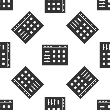 Gri Davul Makinesi simgesi beyaz arka planda izole edilmiş kusursuz desen. Müzik aletleri. Vektör.