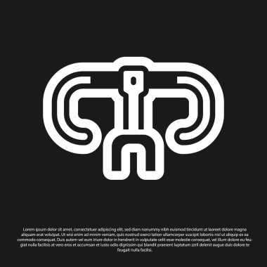 Siyah arka planda siyah bisiklet gidon simgesi izole edildi. Vektör.