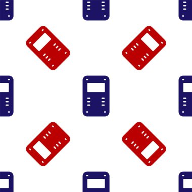 Mavi ve kırmızı polis saldırı kalkanı ikonu beyaz arka planda kusursuz desen izole etti. Vektör.