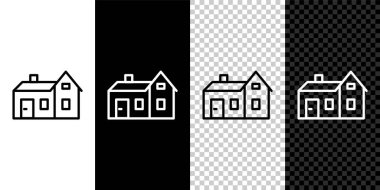 Gri arkaplanda Isometric House simgesi izole edildi. Ev sembolü. Mavi kare düğme. Vektör.