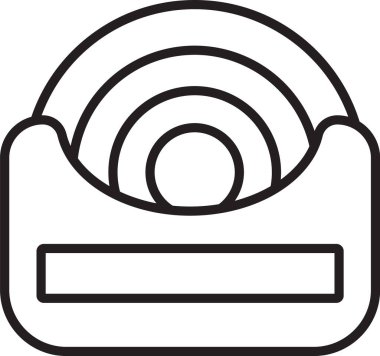 Siyah çizgi diş ipi simgesi beyaz arkaplanda izole edildi. Vektör.