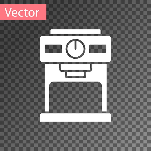 Vit Kaffebryggare Ikon Isolerad Transparent Bakgrund Vektor — Stock vektor