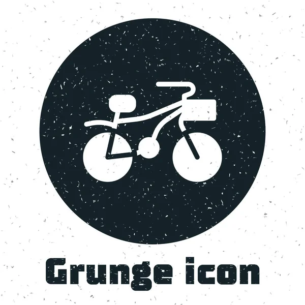 Ícone Grunge Bicicleta Isolado Fundo Branco Corrida Bicicleta Desporto Extremo — Vetor de Stock