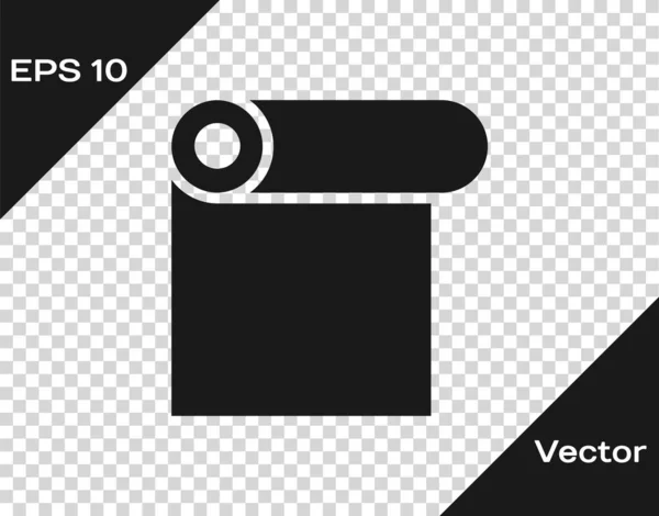 Rollo Negro Del Icono Papel Aislado Sobre Fondo Transparente Vector — Vector de stock