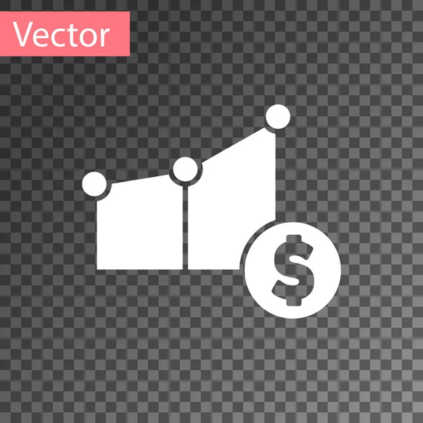 White Pie Diagramm Infografik Und Dollar Symbol Auf Transparentem Hintergrund — Stockvektor