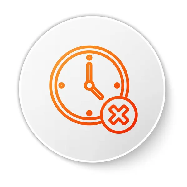 Πορτοκαλί Γραμμή Ρολόι Διαγράψτε Εικονίδιο Απομονώνονται Λευκό Φόντο Σύμβολο Χρόνου — Διανυσματικό Αρχείο