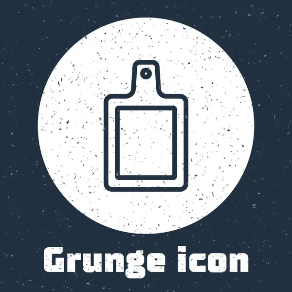 Grunge Line Cutting Board Icoon Geïsoleerd Grijze Achtergrond Het Symbool — Stockvector