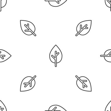 Gri çizgi ağaç simgesi beyaz arka planda izole edilmiş pürüzsüz desen. Orman sembolü. Vektör.