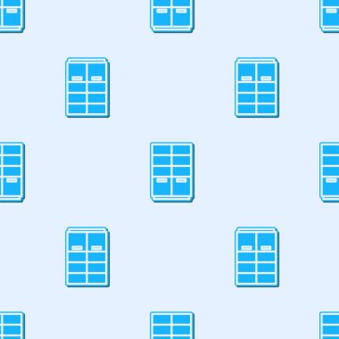 Mavi çizgi Gardırop ikonu gri arka planda kusursuz desen izole etti. Vektör.