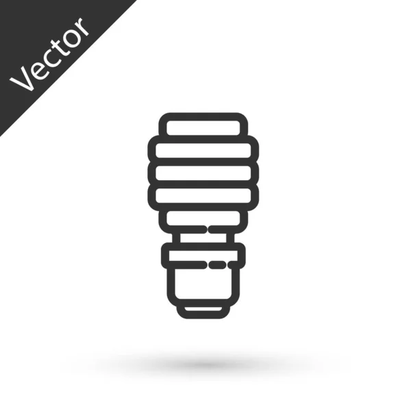 Ícone Lâmpada Led Linha Cinza Isolado Fundo Branco Lâmpada Led — Vetor de Stock